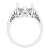 10K X1 White Gold 14x10 mm Oval Scroll Setting® Solitaire Ring Mounting