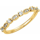 14K Yellow Gold 1/5 CTW Natural Diamond Stackable Ring