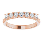 14K Rose 3/8 CTW Natural Diamond Anniversary Band
