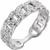 14K White Gold 1/4 CTW Natural Diamond Stackable Link Ring