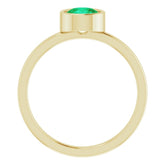 14K Yellow 6 mm Lab-Grown Emerald Ring