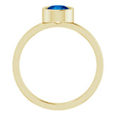 14K Yellow 6 mm Lab-Grown Blue Sapphire Ring