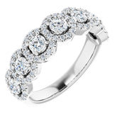 14K White 1 1/5 CTW Natural Diamond Anniversary Band