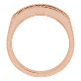 14K Rose 1 CTW Natural Diamond Milgrain Band
