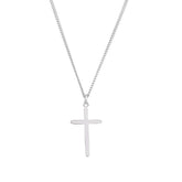 Sterling Silver 25.7x14 mm Cross 18" Necklace