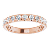 14K Rose 1 CTW Natural Diamond French-Set Anniversary Band