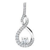 14K White Gold 3/8 CTW Natural Diamond Pendant