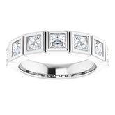 14K White 1 1/8 CTW Natural Diamond Anniversary Band