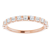 14K Rose 5/8 CTW Natural Diamond Anniversary Band