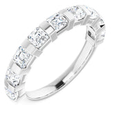 14K White 1 3/8 CTW Natural Diamond Anniversary Band