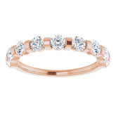 14K Rose 3/4 CTW Natual Diamond Anniversary Band