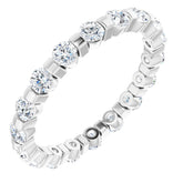 14K White 1 CTW Natural Diamond Eternity Band Size 7