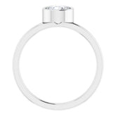 Platinum 6 mm Natural White Sapphire Ring