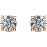 14K Rose 1 1/2 CTW Natural Diamond Earrings