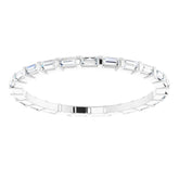 14K White 1/3 CTW Natural Diamond Eternity Band Size 6