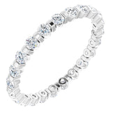 14K White 3/4 CTW Natural Diamond Eternity Band Size 6