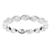 14K White 1/2 CTW Natural Diamond Eternity Band Size 6