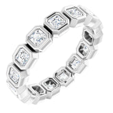 14K White 1 3/8 CTW Natural Diamond Eternity Band Size 6