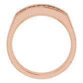 14K Rose 5/8 CTW Natural Diamond Milgrain Band