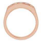 14K Rose 1 CTW Natural Diamond Milgrain Band