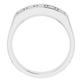 14K White 1 CTW Natural Diamond Milgrain Band