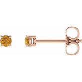 14K Rose 2.5 mm Natural Citrine Earrings