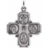Sterling Silver 25x24 mm Four-Way Cross Medal