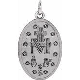 Sterling Silver 19x14 mm Oval Miraculous Medal
