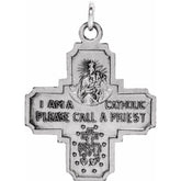 Sterling Silver 18x18 mm Four-Way Cross Medal