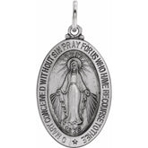 Sterling Silver 23x16 mm Oval Miraculous Medal