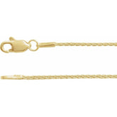 14K Yellow 1 mm Wheat 20" Chain
