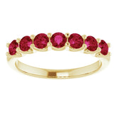 14K Yellow Natural Ruby Anniversary Band