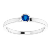 Platinum 3 mm Natural Blue Sapphire Ring