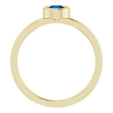 14K Yellow 4.5 mm Lab-Grown Blue Sapphire Ring