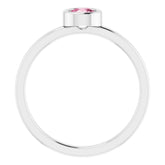 Platinum 4.5 mm Natural Pink Tourmaline Ring