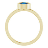 14K Yellow 5.5 mm Natural Blue Sapphire Ring