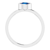 Platinum 5.5 mm Lab-Grown Blue Sapphire Ring