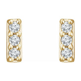 14K Yellow .05 CTW Lab-Grown Diamond Bar Earrings