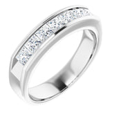 14K White 1 3/8 CTW Natural Diamond Band