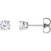 Sterling Silver 4 mm Stuller Lab-Grown Moissanite Earrings