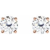14K Rose 4.5 mm Stuller Lab-Grown Moissanite Earrings