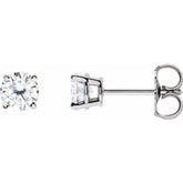 Sterling Silver 4.5 mm Stuller Lab-Grown Moissanite Earrings