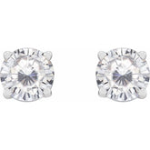 Sterling Silver 5 mm Stuller Lab-Grown Moissanite Earrings