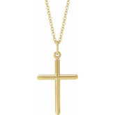 14K Yellow Cross 18" Necklace