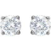 14K White 3/4 CTW Natural Diamond Earrings