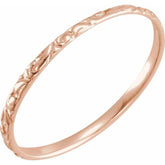 14K Rose Etched Ring