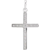 14K White 3/4 CTW Natural Diamond Cross Pendant