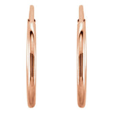 14K Rose Endless Tube 12 mm Hoop Earring