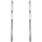 14K White Endless Tube 20 mm Hoop Earring