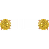14K Rose 5 mm Natural Yellow Sapphire Earrings